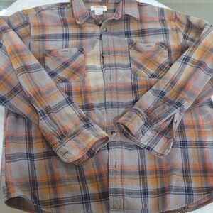 Ruff Hewn Men's Plaid Shirt in Orange and Blue